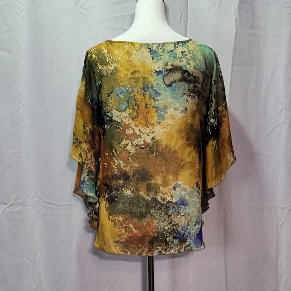Allison Taylor Women's Oversized Multi-Colored Blouse Size Small - Picture 9 of 12